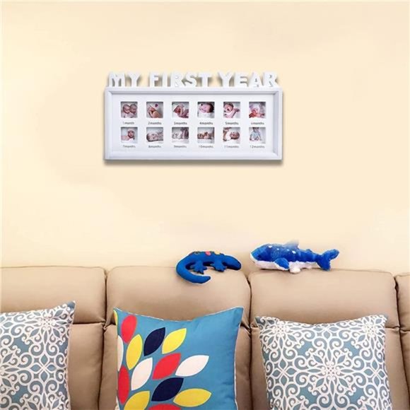 Baby Keepsake Picture Frames My First Year Personalized Photo Frame , White - Picture 4 of 7